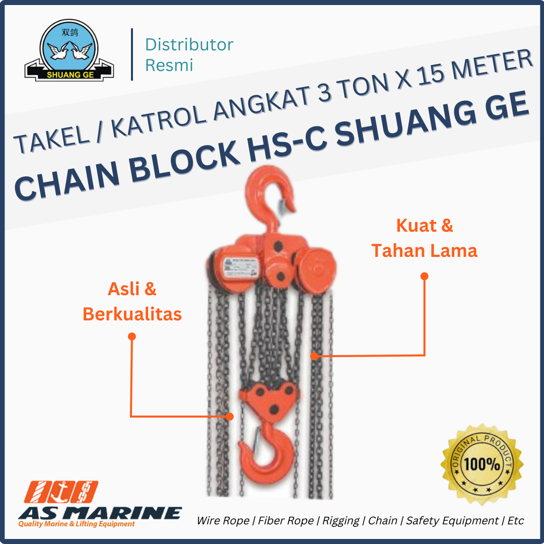 Chain Block Shuang Ge HS-C 3 Ton x 15 Meter